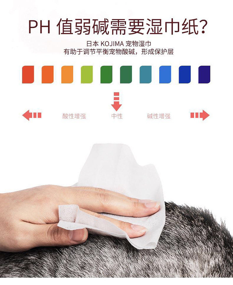 Pet салфетки 【4包】日本kojima宠物湿纸巾银离子消毒除臭去泪痕猫狗专用湿巾