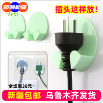 2 power plug adhesive hook kitchen wire adhesive socket wall wall storage creative non-hole hook