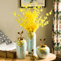 New Chinese peony Ceramic Vase ornaments storage pot modern home living room model room study decoration decoration