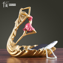 Dancing female characters Creative key storage box door entrance Entrance home living room coffee table shoe cabinet storage decoration decoration