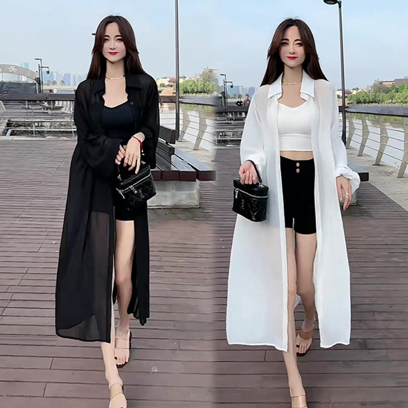 Trendy and Stylish High-End Women's Shirt, 2024 Summer New Loose Fit, Slimming, Versatile Long Sun Protection Clothing