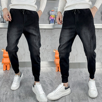 2022 spring new pants 100 hitch jeans trendy mens version Harun pants youth loose casual little leggings