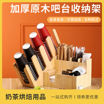 Coffee Milk Tea Shop Log Disposable Cupcake storage rack Cup Pick up Cup Holder wooden bar Bench Supplies