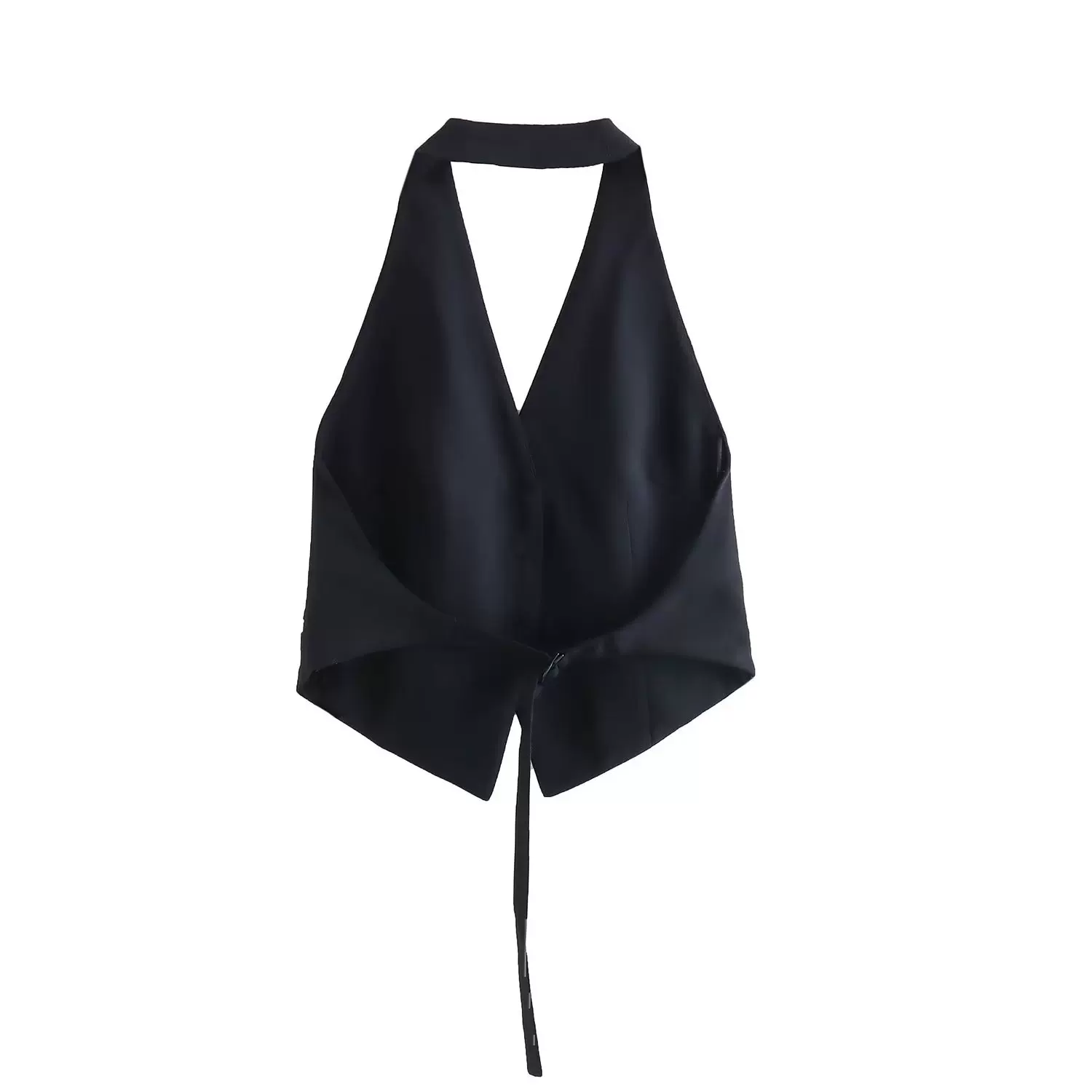 Sexy short fitted vest, thin base body-friendly classic suit jacket sleevless, backless