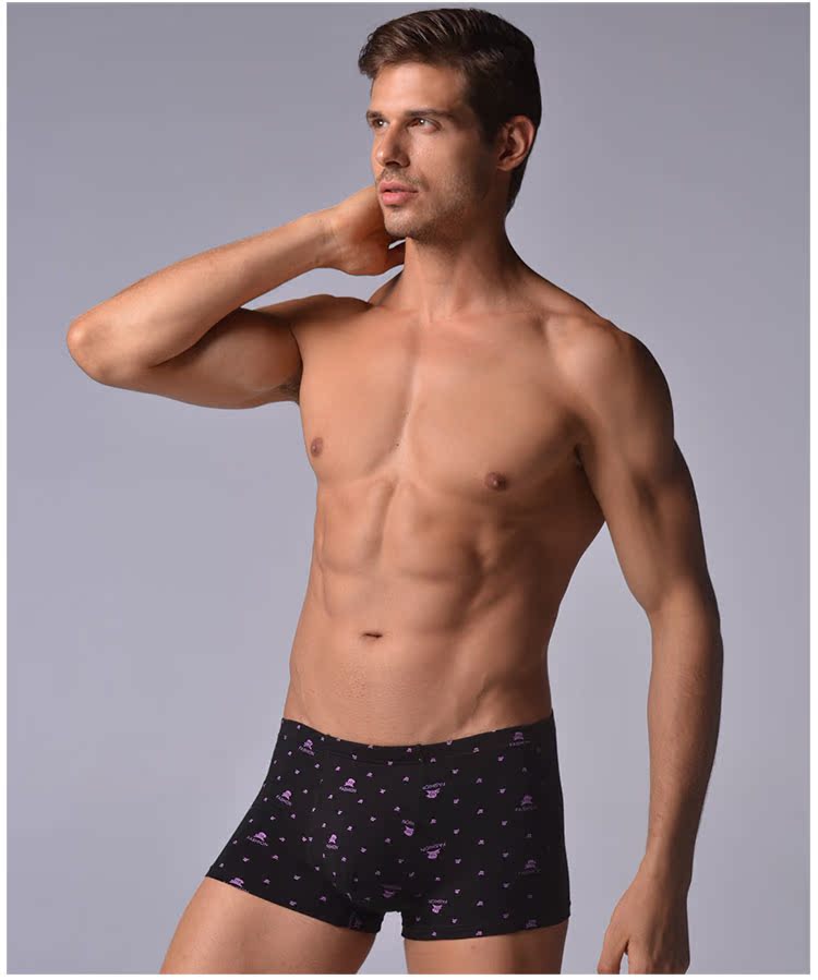 Hengyuanxiang đồ lót nam cotton boxer băng lụa nam quần tất cả các thanh niên cá tính thủy triều cotton vuông đầu quần sịp nam muji