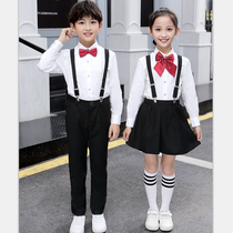 Male and female childrens poetry recitation performance childrens backbelt pants primary and secondary school uniforms kindergarten chorus performance costumes