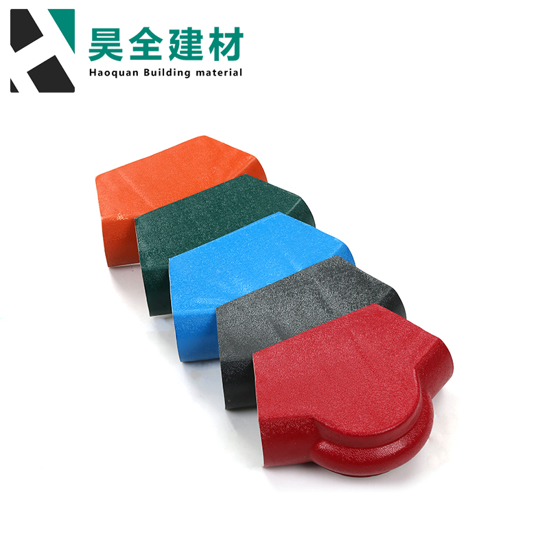 ASA resin tile accessories Positive ridge head Roof decorative tile flat change wave tile New roof tile end head