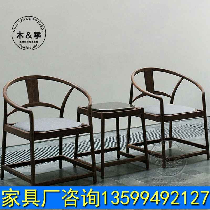 New Chinese modern half-wood furniture sofa side a few edge table hotel full solid wood small tea table Zen box corner a few
