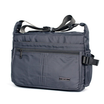 Waterproof nylon large capacity horizontal shoulder bag for men