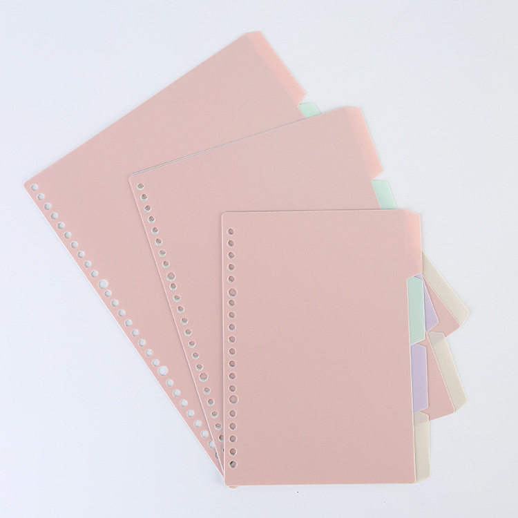 A4 A4 A5 B5 B5 indexed loose-leaf pp separated page Plastics sheet Notebook Inner Core Classification Convenience Patch Label 4 Color
