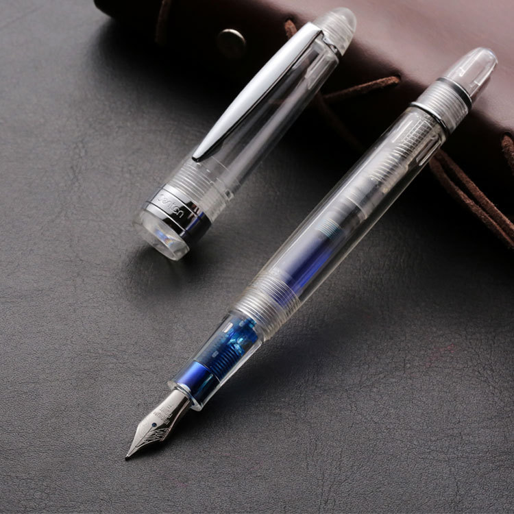 SIKIB Payton Pen Transparent Shaft Ink Infused F Tip Can Be Filled with Gold Pastel Ink Pen Students use F19 gift box