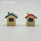 Мини-версия маленького плиточного дома, двухцветный маленький дом, маленький дом, архитектурная модель миниатюрной сцены, интересные ландшафтные украшения