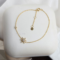 Wing｜Lingxiao 18k gold diamond bracelet asymmetrical design Beautiful snowflake has light on the wrist