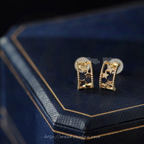 Wing｜Star River 18k gold plain gold full diamond earrings Stud earrings Star light and shadow ring ramming small ring