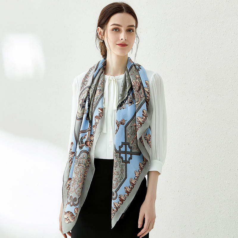 Hangzhou silk super heavy silk scarf 100% silk broad scarf autumn and winter ladies silk scarf big shawl