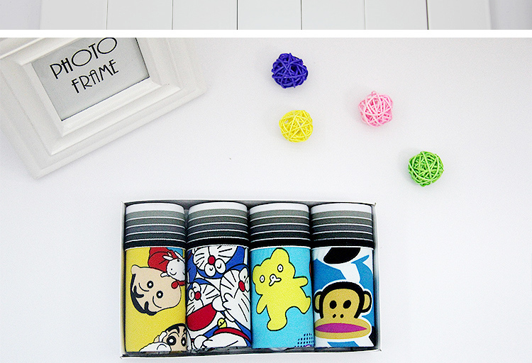 Phim hoạt hình đồ lót nam chất xơ hơn cotton U lồi boxer đầu cảm giác tốt quà tặng thủy triều đóng hộp đồ lót nam cá tính quần lót đẹp
