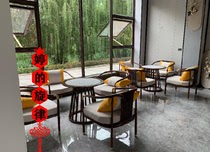 New Chinese solid wood single leisure chair combination Club light luxury sofa coffee table hotel meeting customer sales office negotiation chair