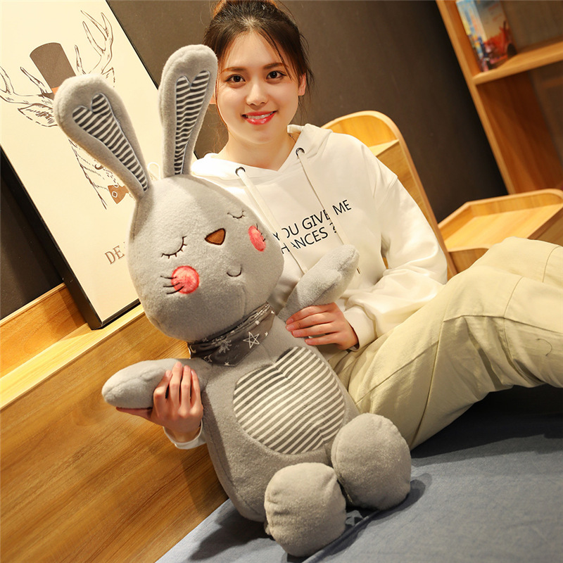 Cute little white rabbit plush toy doll doll girl sleeping hug doll bed pillow girl super cute