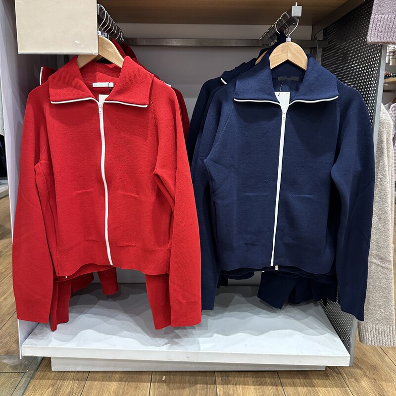 [Factory Store] Ribbed Zipper Knit Cardigan Women's and Men's Collaboration Style/Sweater Coat 491977