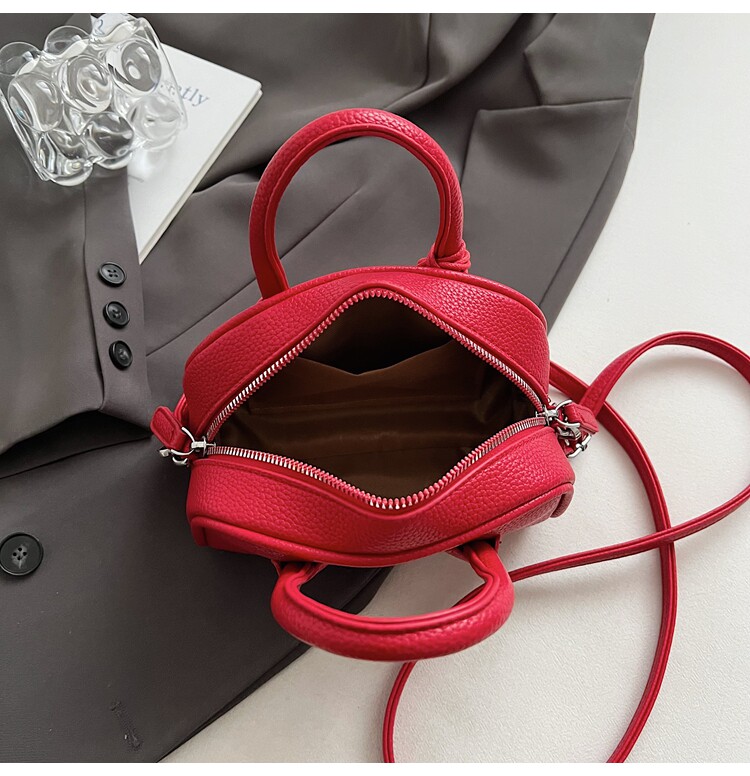 Borsa a tracolla rossa da donna, piccola borsa a secchiello tote_voghion.com