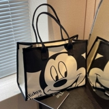 Вместительный и большой шоппер, мультяшная сумка на одно плечо для матери и ребенка, льняная сумка для выхода на улицу для путешествий