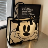 Вместительный и большой шоппер, мультяшная сумка на одно плечо для матери и ребенка, льняная сумка для выхода на улицу для путешествий