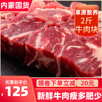 Fresh beef block 2kg Inner Mongolia grass-fed beef original cut raw beef halal fresh beef Ximeng beef grain