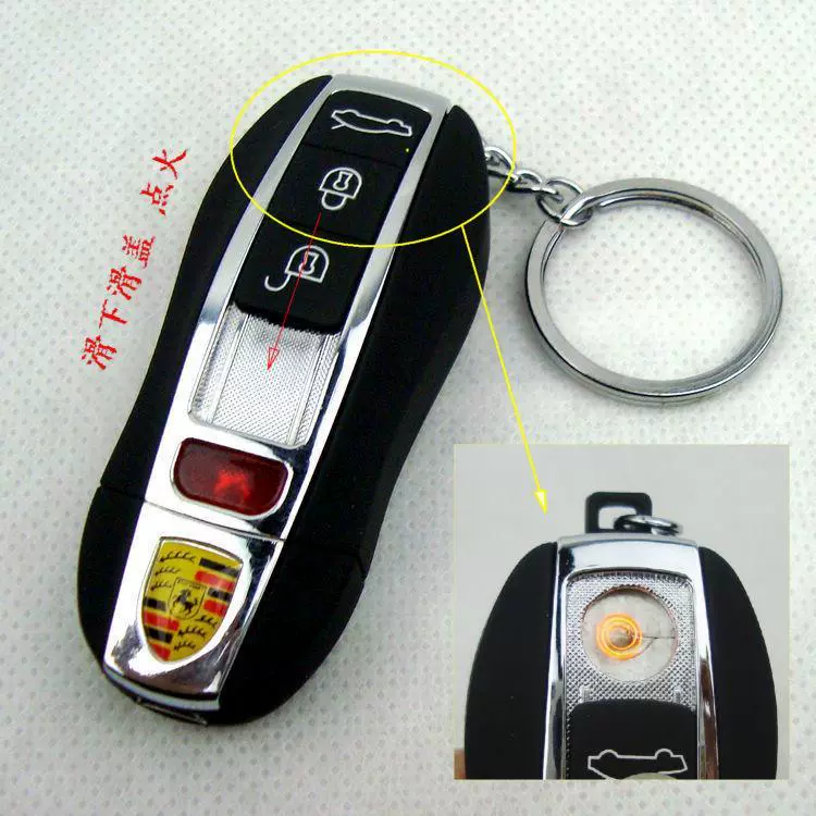 USB sạc cá tính nam giới và phụ nữ nhẹ hơn móc chìa khóa xe nhẹ hơn xung siêu mỏng windproof thuốc lá điện tử mua bật lửa cối tàu