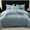 Class a Embroidered Pure Cotton Thickened Brushed Four-Piece Set 100% Cotton Bed Sheet Duvet Cover Fitted Sheet All-Season Bedding