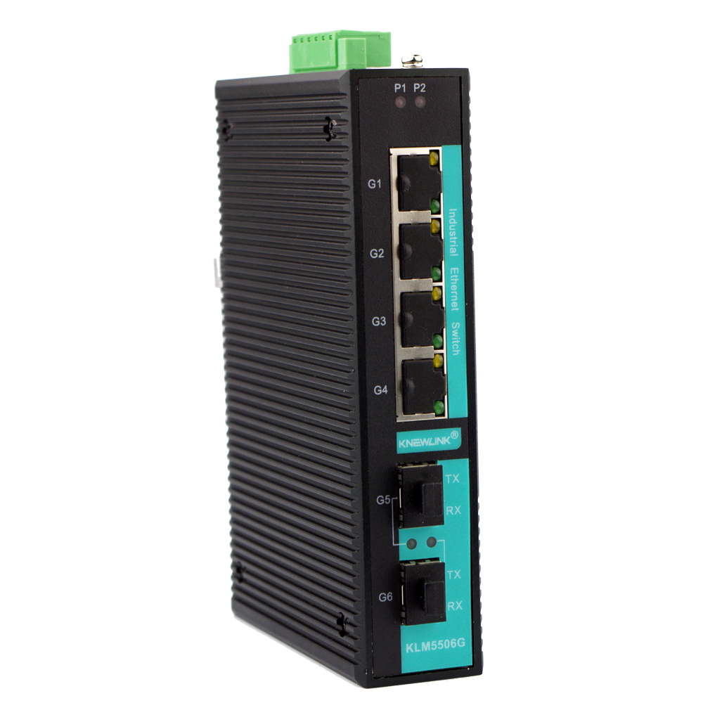 KNEWLINK one thousand trillion 2 light 4 electric carrail type Industrial B Ethernet Switch ac dc AC/DC 220V