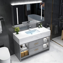 Light luxury Rock board bathroom cabinet combination set bathroom toilet toilet face wash basin marble