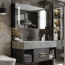 Rock board one bathroom cabinet combination bathroom smart light luxury modern simple sink wash basin wash basin