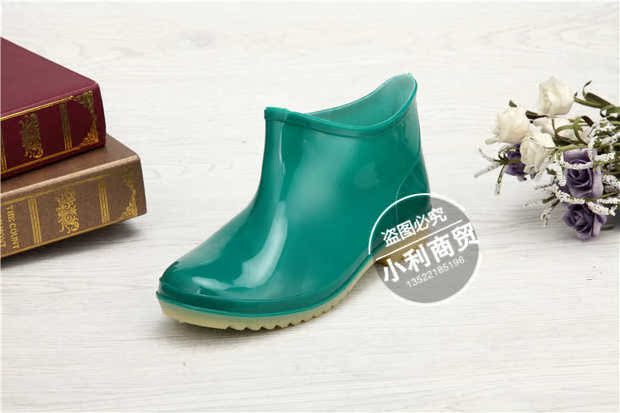Giày cao gót mưa thấp giúp giày đi mưa ống ủng đi mưa ống ống ngắn - Rainshoes ủng cao su lội nước