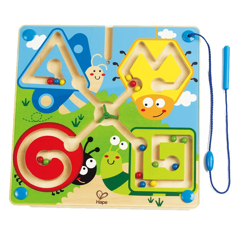 Hape Magnetic pen, wooden labyrinth for training railed, 5 years
