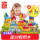 Hape125 штук больших строительных блоков urban barreled для младенцев и детей младшего возраста, развивающие деревянные игрушки для сборки для младенцев, которые можно жевать mini 0