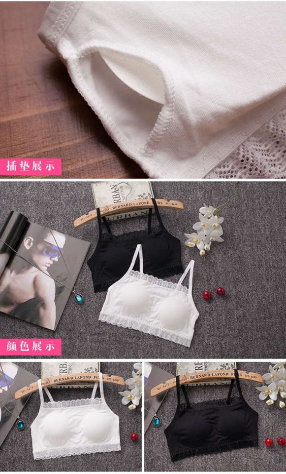 Ưu đãi đặc biệt Rims miễn phí bọt biển cup cup cotton ống top bra Nữ đồ lót đại học đen trắng mùa hè áo kiểu nữ đẹp 2021