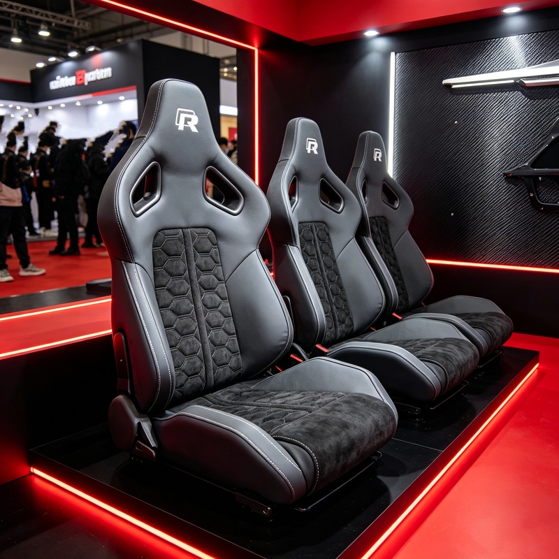 Golf Modified Racing Seat Mk1-Mk8 Universal Car Seat with Massage, Honeycomb Quilting, Adjustable Bucket Seat, R Logo