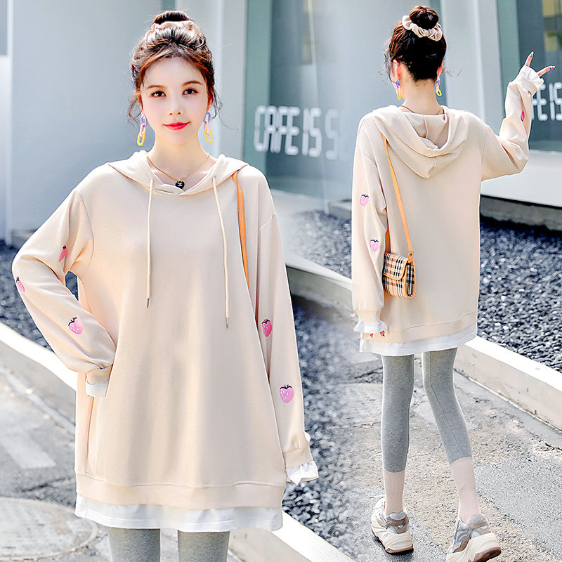 Pregnant women's spring clothes suit fashion models 2022 new blouses women loose T-shirt Spring and autumn cash in large size clothing for long version