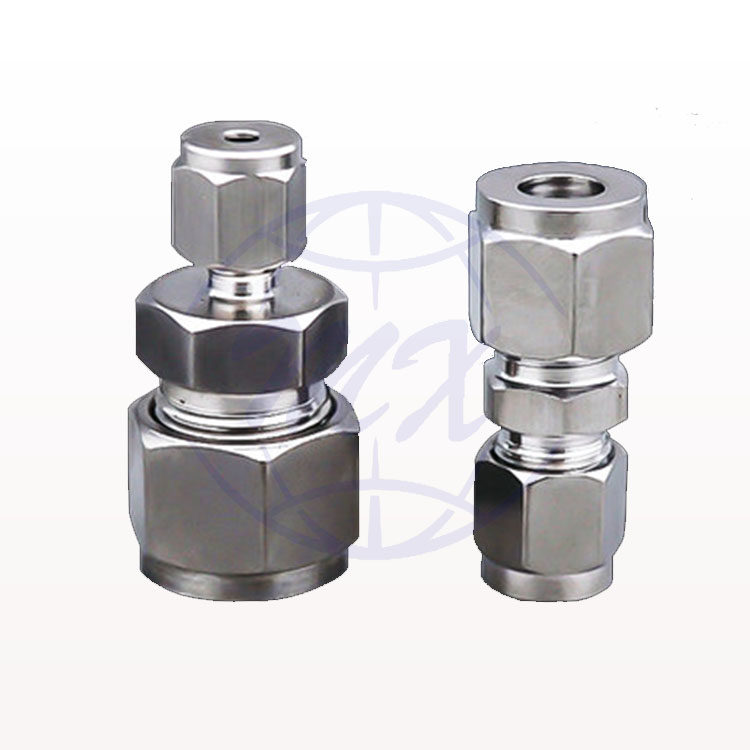 不锈钢卡套异径接头 变径  色谱 实验室 气路3mm 1/8 1/4 双卡套