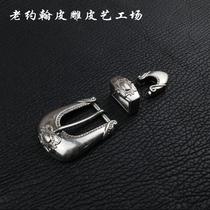 Denim belt buckle American three-piece leather head 25mm American silver-plated Vista three-piece belt buckle head