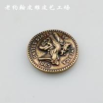 Handmade leather bag hardware accessories wealth cloth buckle decorative buckle 31mm bronze vintage skull king trim