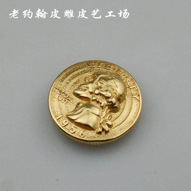 Fiscal Buttoned Decorations to Bag Five Gold Accessories Pure Copper skeleton Governor President Coins Button 30mm brass Property Bunglock