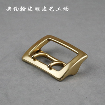 Pure copper belt buckle head male double stitch buckle belt buckle 44mm retro classic environmentally friendly brass double-pin uniform