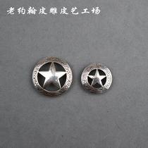 Bag hardware accessories Caishen buckle handmade leather decoration buckle 30mm38mm Silver-plated Texas Star Caucor Buckle