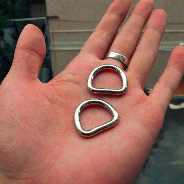 D buckle metal bag hardware accessories handbag D buckle D ring 19mm bright nickel iron 10 pieces