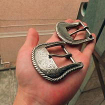 Leather carving belt buckle belt buckle leather carving leather art 1-1 2 Xie Lidan Tang Cao ancient nickel belt buckle 38mm