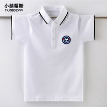 Summer Boys Short Sleeve T-shirt in large children pure cotton polo shirt children white school uniform boys leisure summer