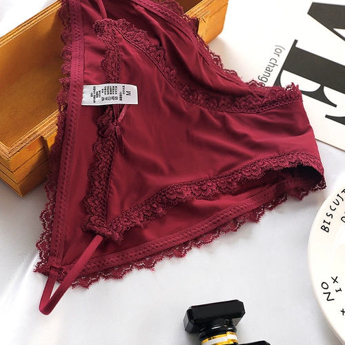 Нижнее белье, кружевные штаны, шелковые трусы, тонкий ремешок, большой размер