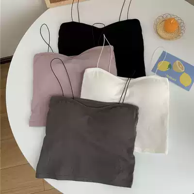 Net red slim body shoulder sling vest female 2020 Summer new Korean version of wild off-shoulder short top