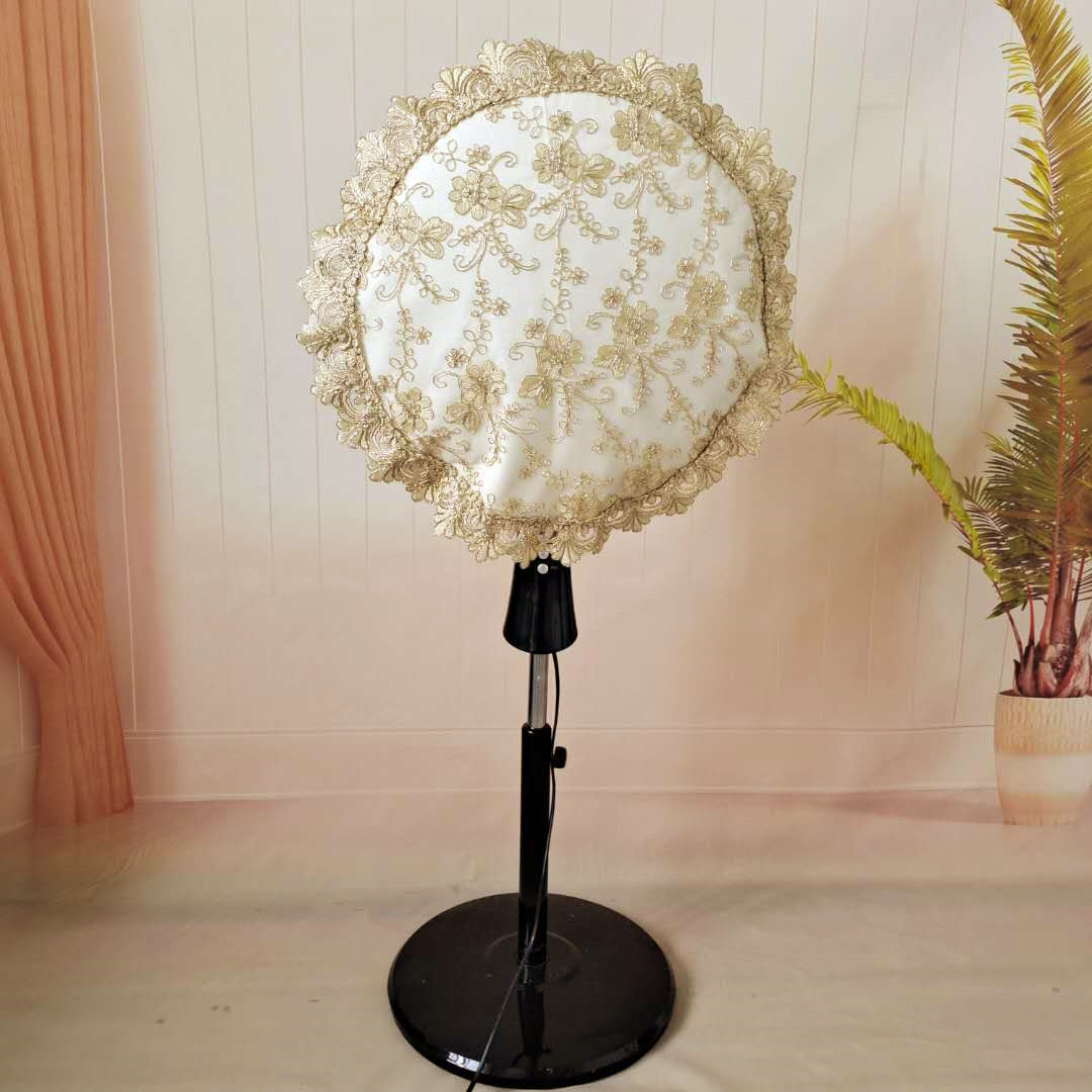 Fashion Cloth Arts Lace Extravaganza Golden Silver Electric Fan Dust Cover Little Sun Dust Cover